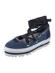 MSGM Denim Distressed Accents Espadrilles