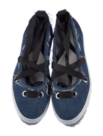 MSGM Denim Distressed Accents Espadrilles