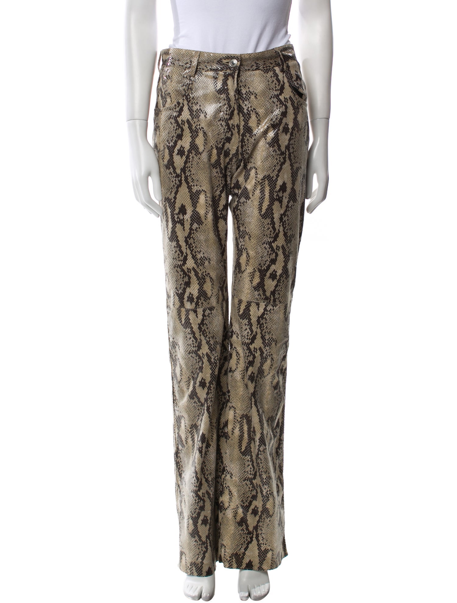 MSGM Animal Print Straight Leg Pants