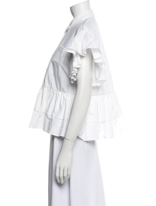 MSGM Short Sleeve Button-Up Top