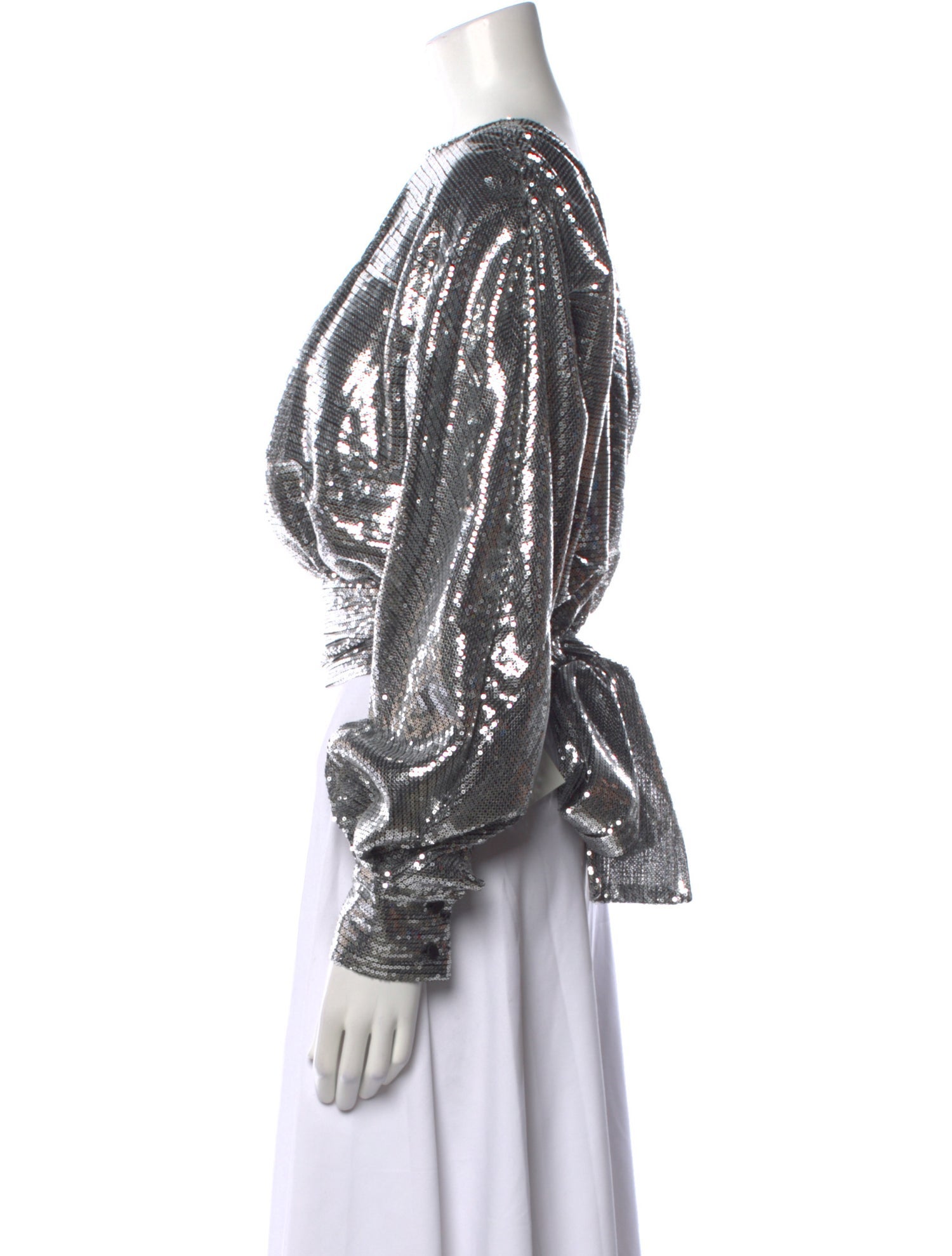 MSGM Printed Bateau Neckline Crop Top