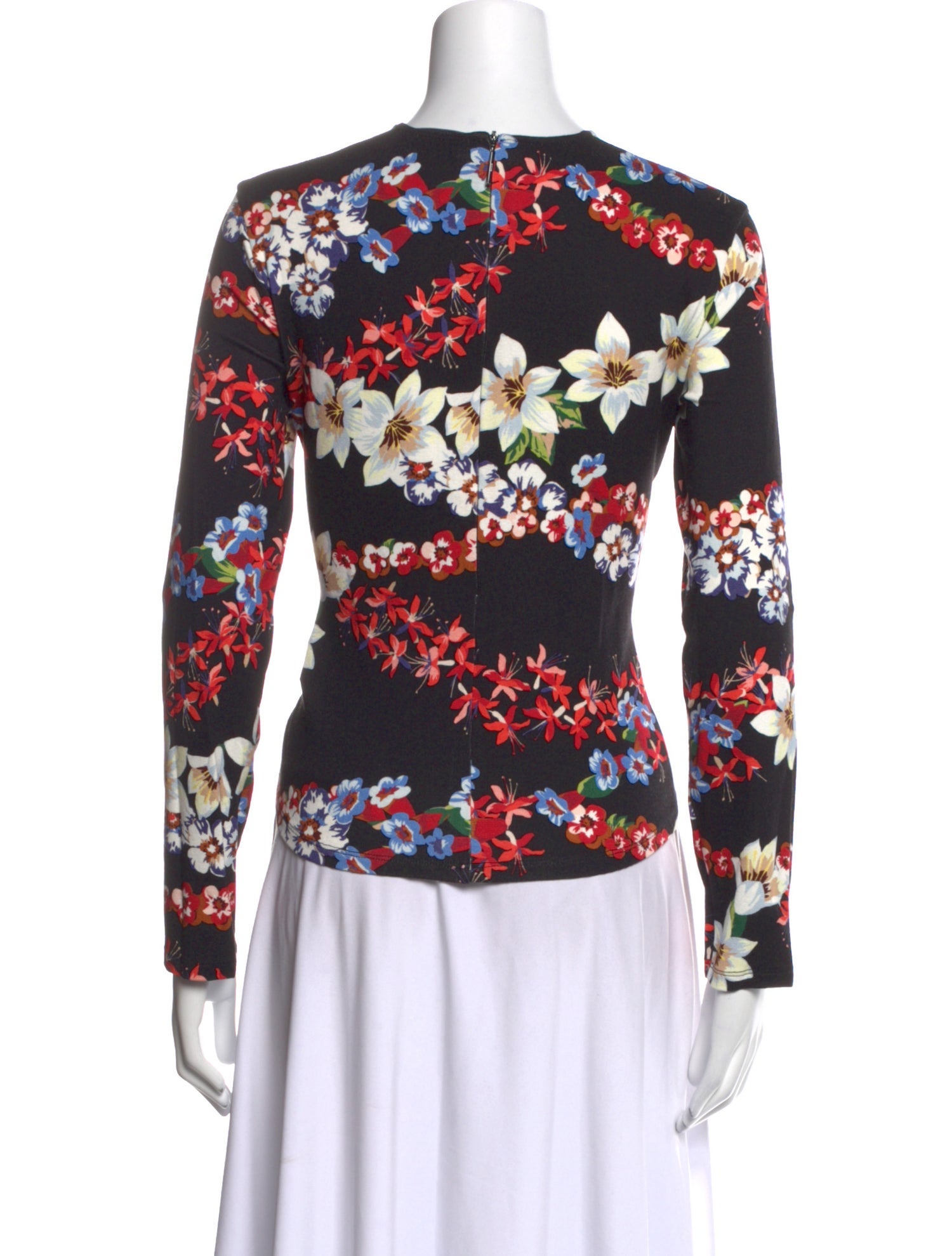 MSGM Floral Print Crew Neck Top