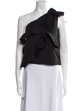 MSGM One-Shoulder Sleeveless Crop Top