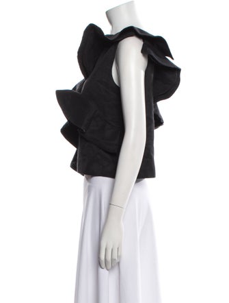 MSGM One-Shoulder Sleeveless Crop Top