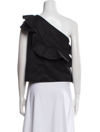 MSGM One-Shoulder Sleeveless Crop Top