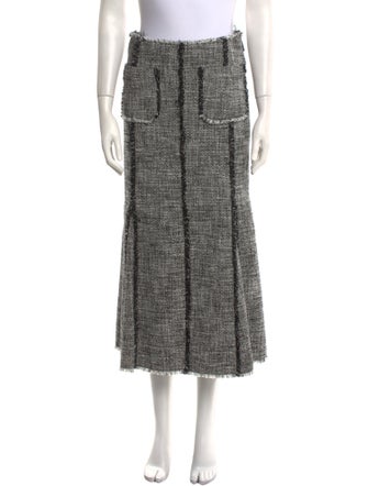 MSGM Fringe Trim Accent Midi Length Skirt