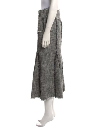 MSGM Fringe Trim Accent Midi Length Skirt