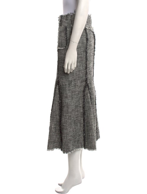 MSGM Fringe Trim Accent Midi Length Skirt