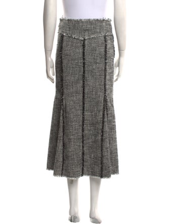 MSGM Fringe Trim Accent Midi Length Skirt