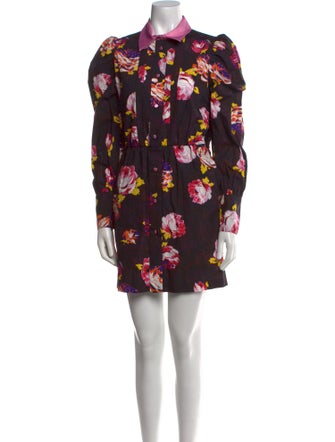 MSGM Floral Print Mini Dress