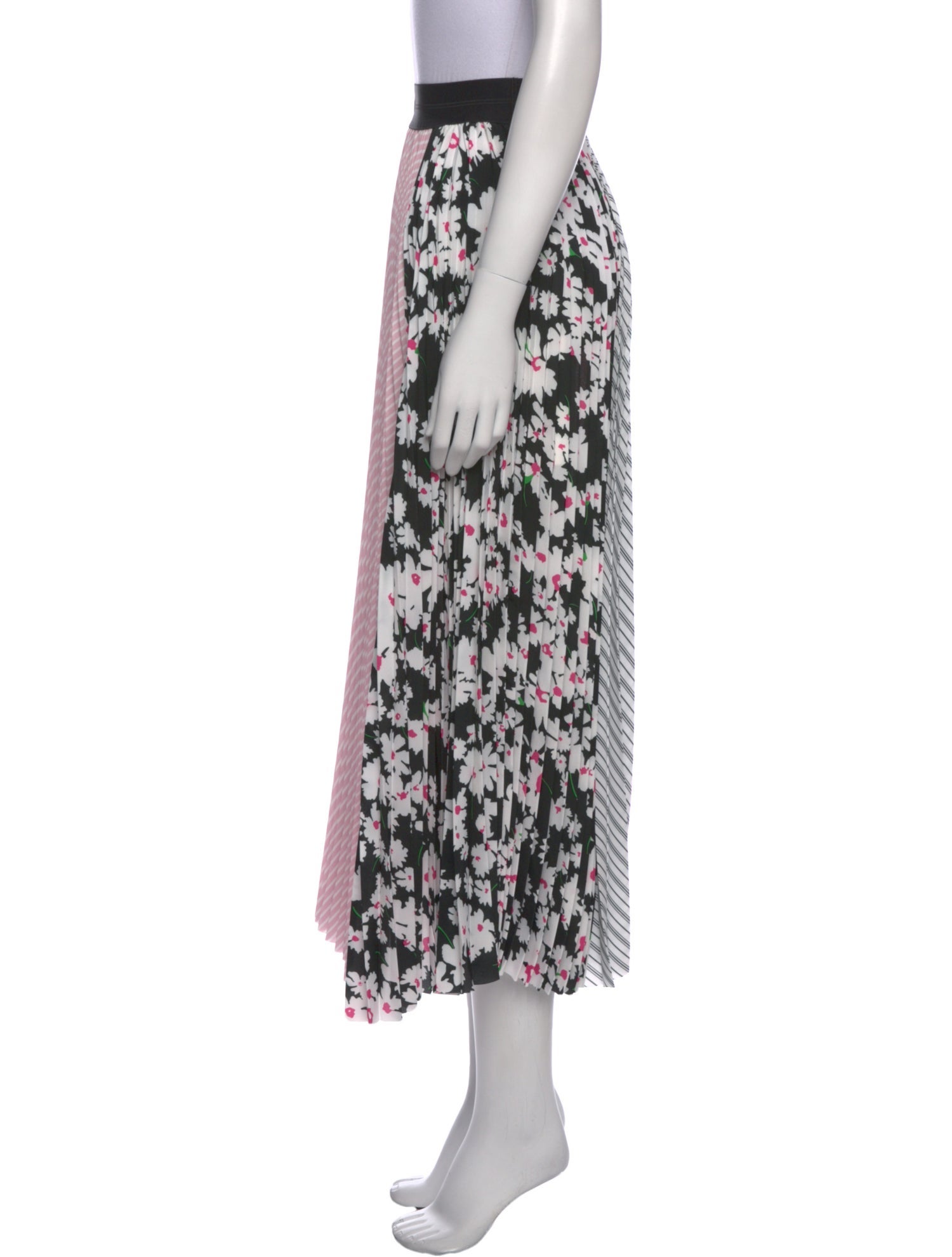 MSGM Floral Print Midi Length Skirt