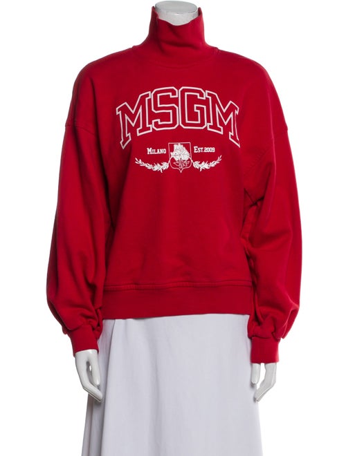 MSGM Graphic Print Turtleneck Sweatshirt