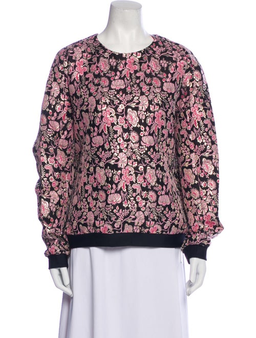 MSGM Floral Print Crew Neck Sweatshirt