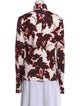 MSGM Floral Print Mock Neck Blouse