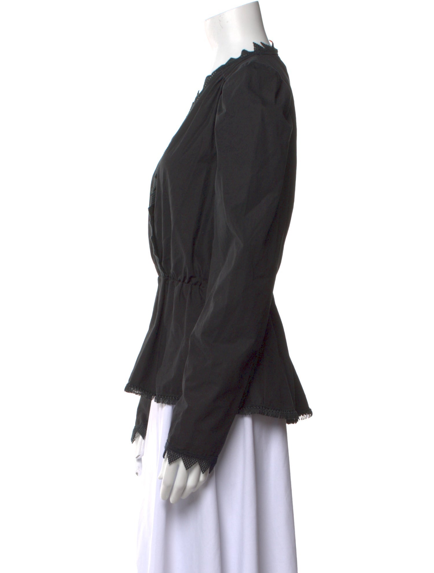 MSGM V-Neck Long Sleeve Blouse