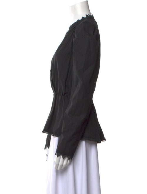 MSGM V-Neck Long Sleeve Blouse