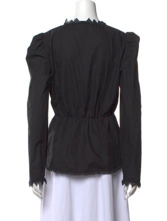 MSGM V-Neck Long Sleeve Blouse