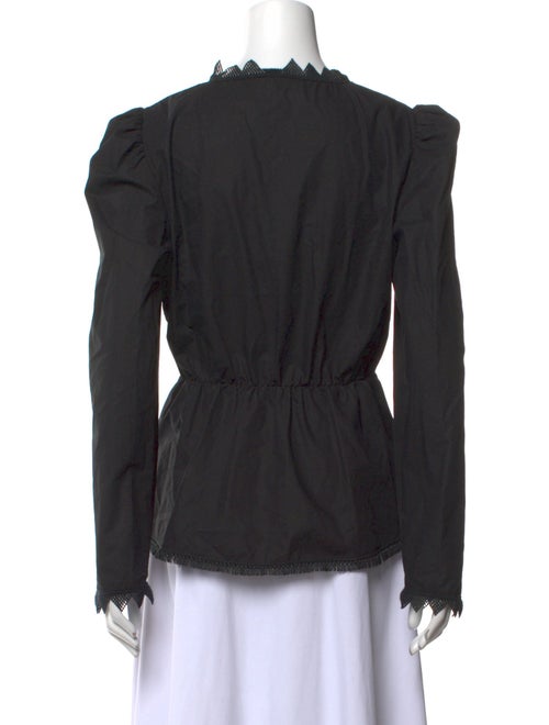 MSGM V-Neck Long Sleeve Blouse