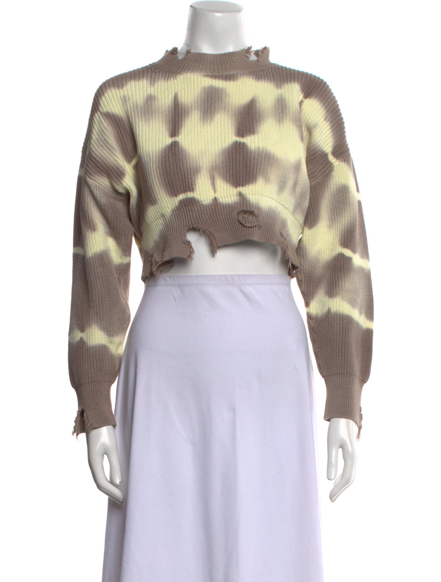 MSGM Tie-Dye Print Mock Neck Sweater