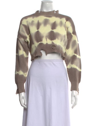 MSGM Tie-Dye Print Mock Neck Sweater