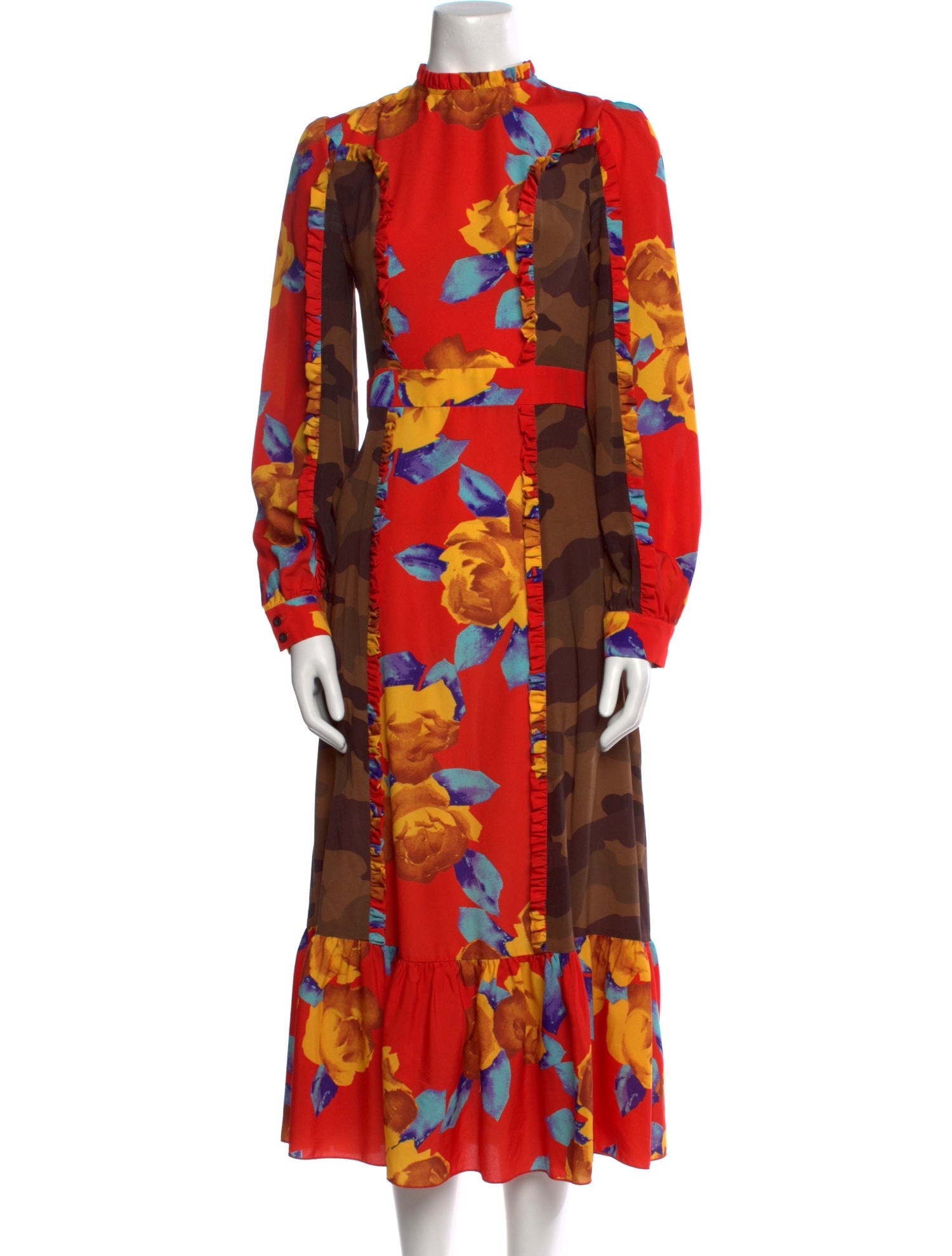 MSGM Floral Print Long Dress