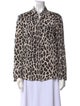 MSGM Silk Animal Print Button-Up Top