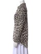 MSGM Silk Animal Print Button-Up Top
