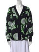 MSGM Floral Print V-Neck Sweater