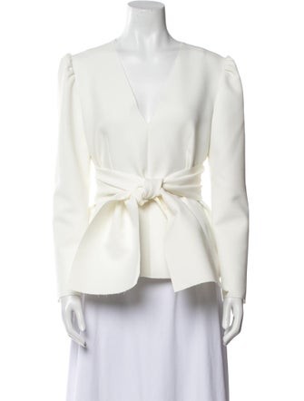 MSGM V-Neck Long Sleeve Blouse