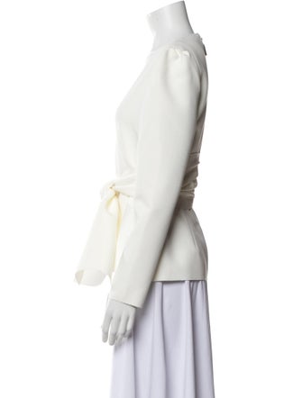 MSGM V-Neck Long Sleeve Blouse