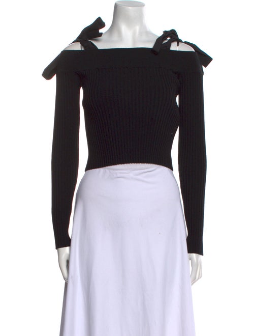 MSGM Square Neckline Long Sleeve Crop Top