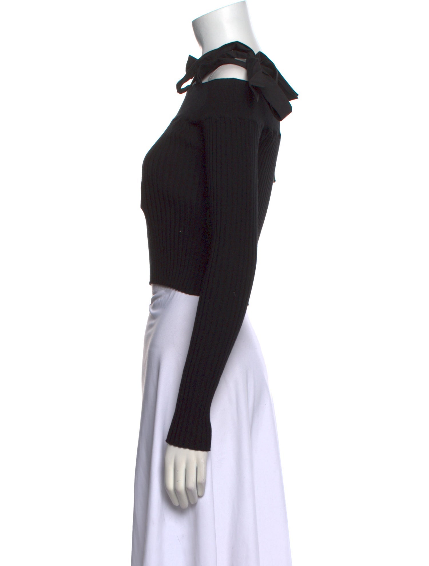 MSGM Square Neckline Long Sleeve Crop Top