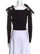 MSGM Square Neckline Long Sleeve Crop Top