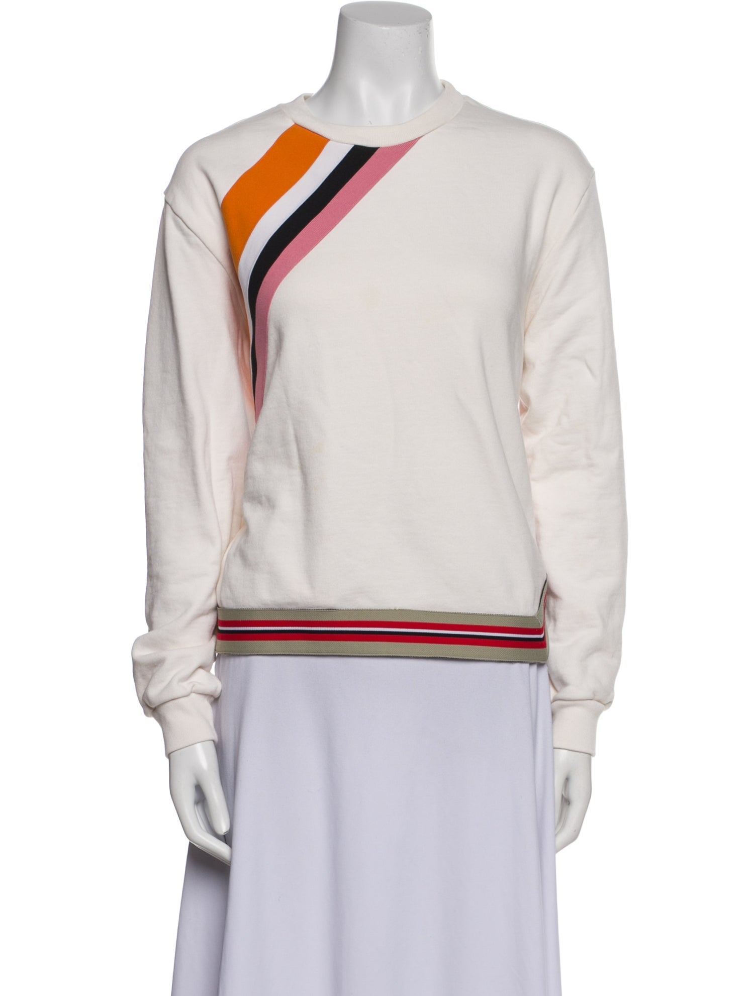 MSGM Striped Crew Neck Sweatshirt