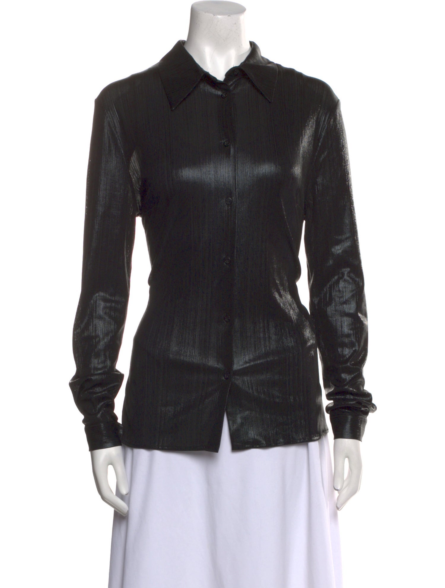 MSGM Long Sleeve Button-Up Top