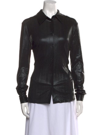 MSGM Long Sleeve Button-Up Top