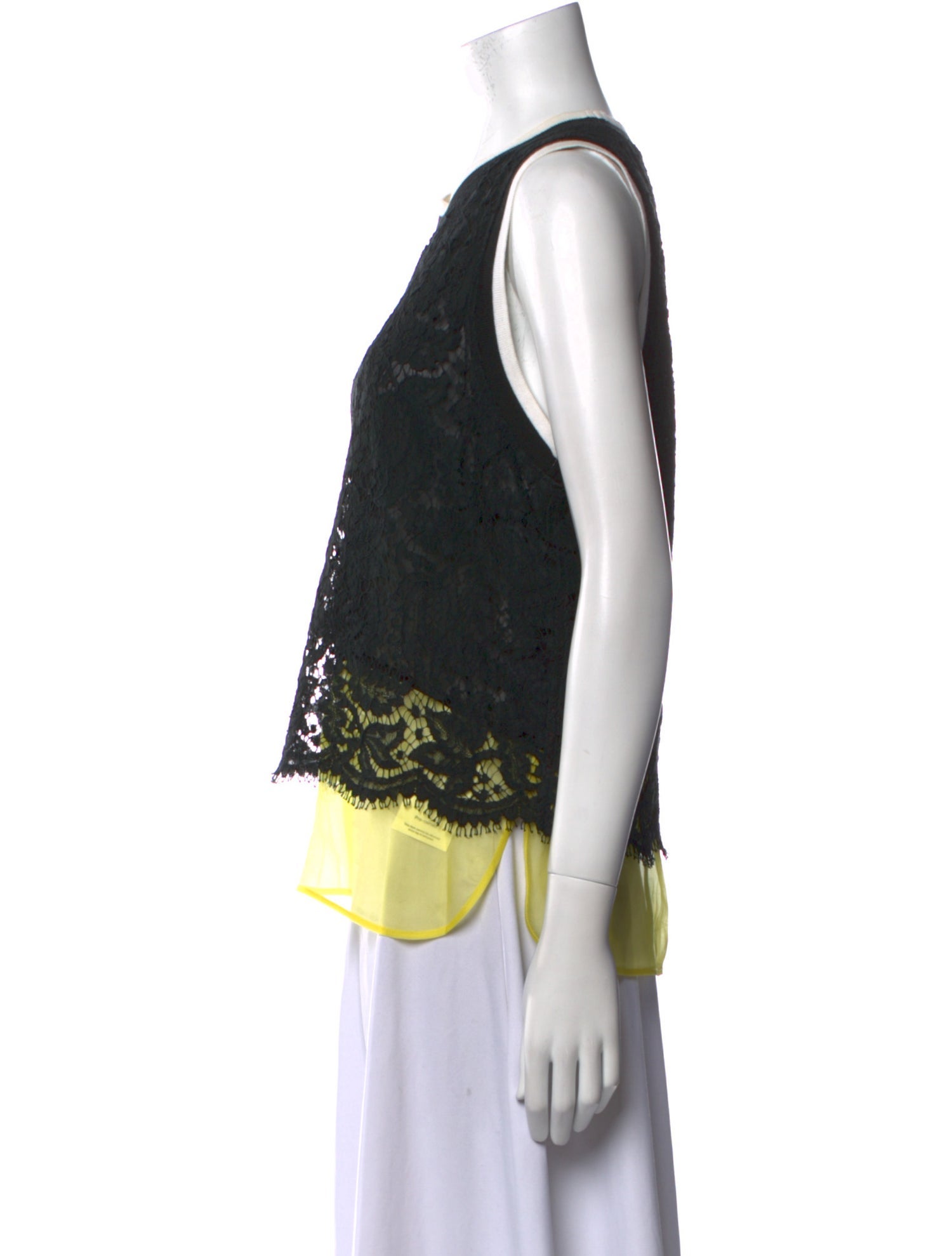 MSGM Lace Pattern Crew Neck Top