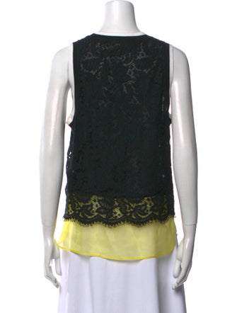 MSGM Lace Pattern Crew Neck Top