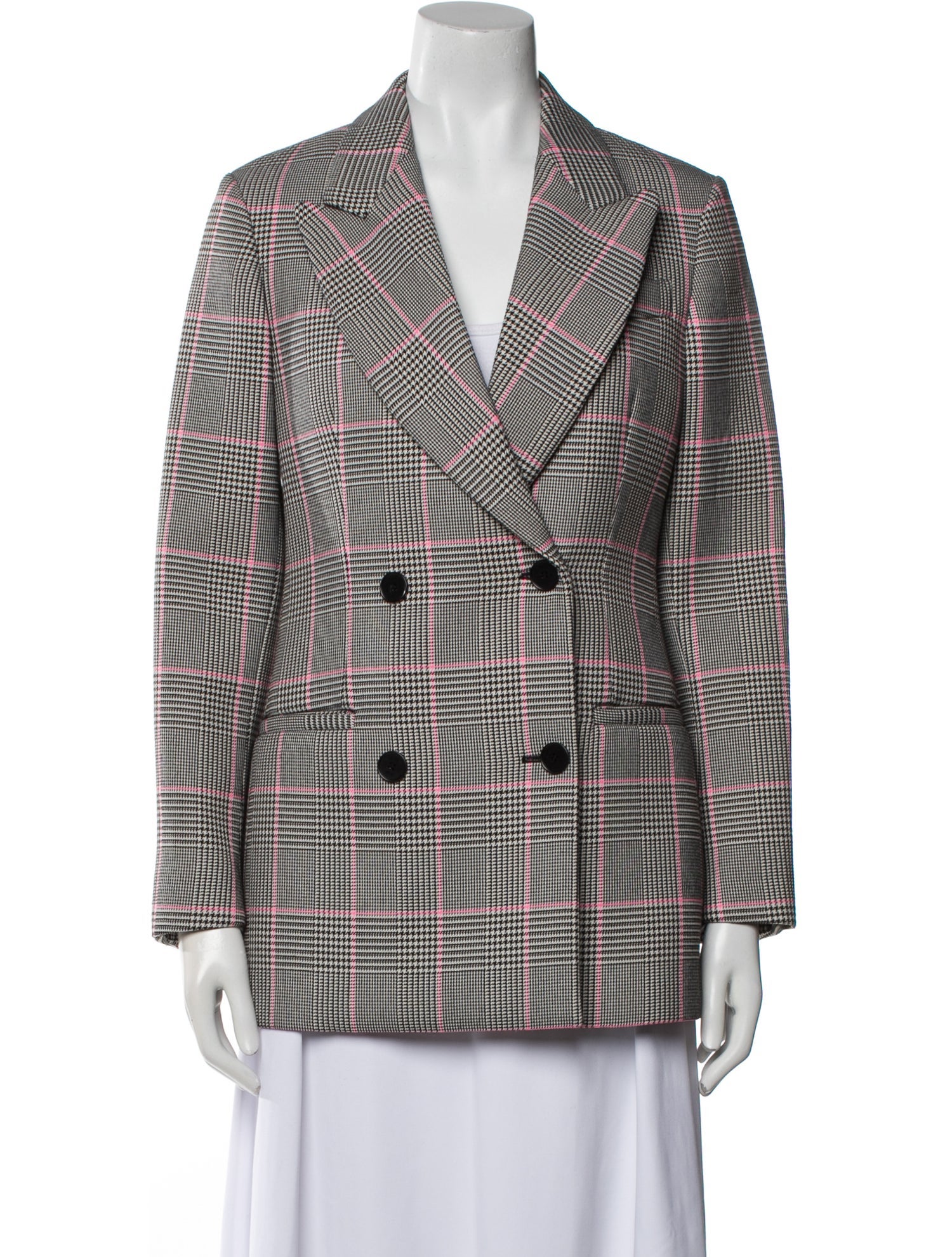 MSGM Plaid Print Peacoat