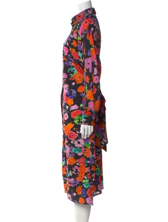 MSGM Floral Print Midi Length Dress