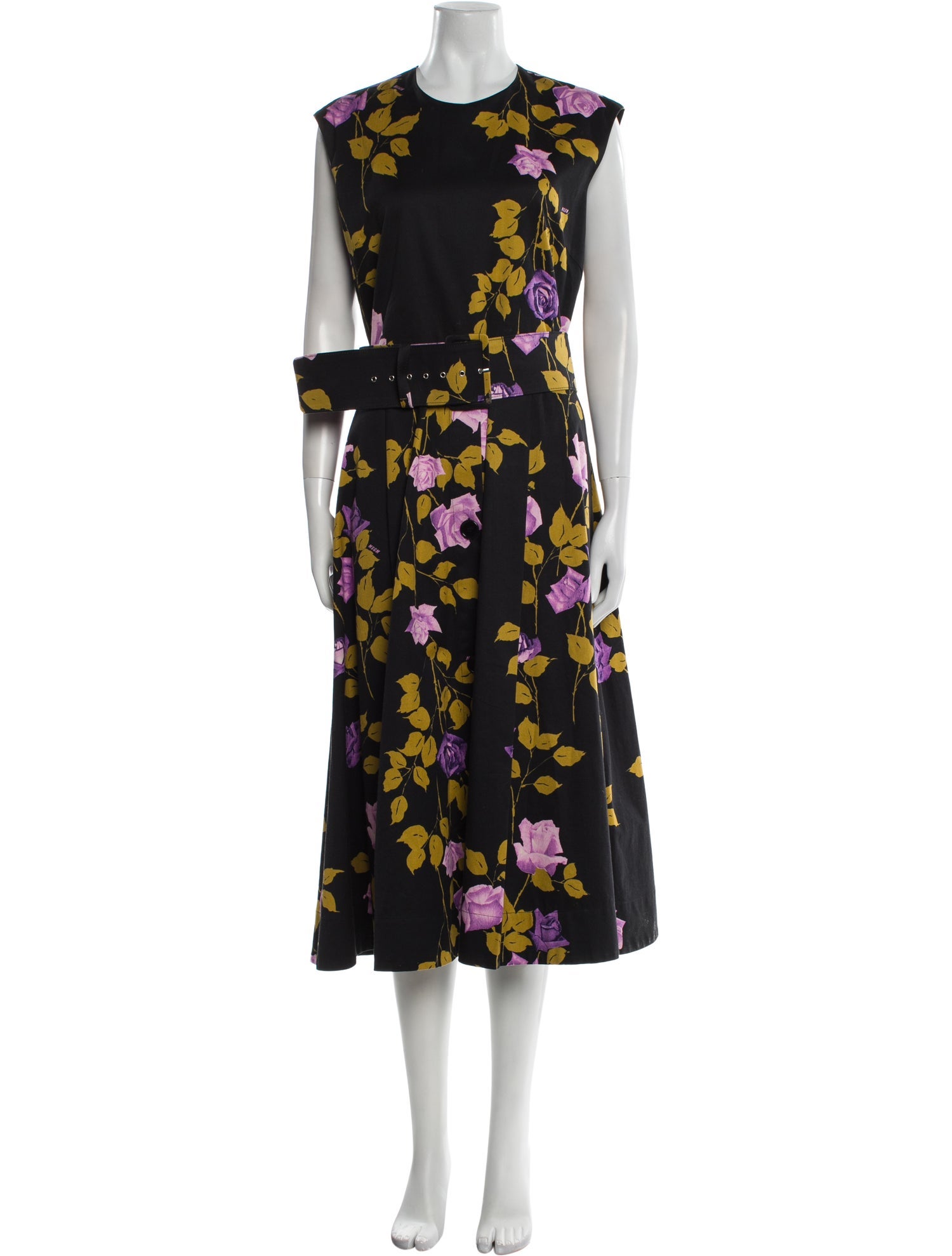 MSGM Floral Print Long Dress