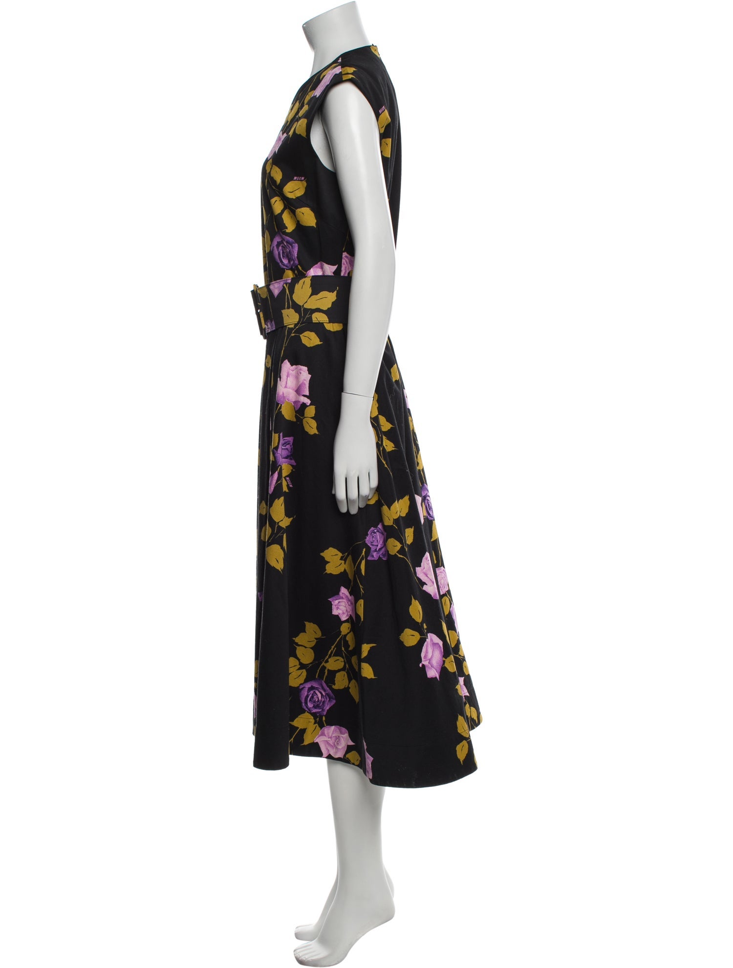 MSGM Floral Print Long Dress