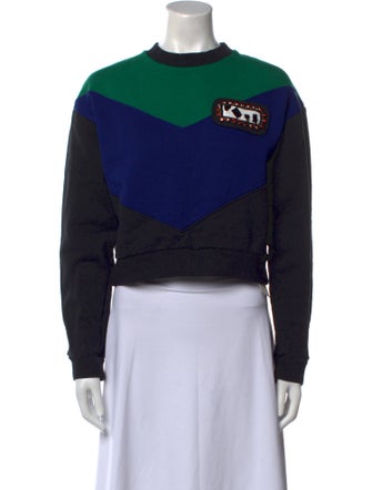 MSGM Graphic Print Mock Neck Sweatshirt