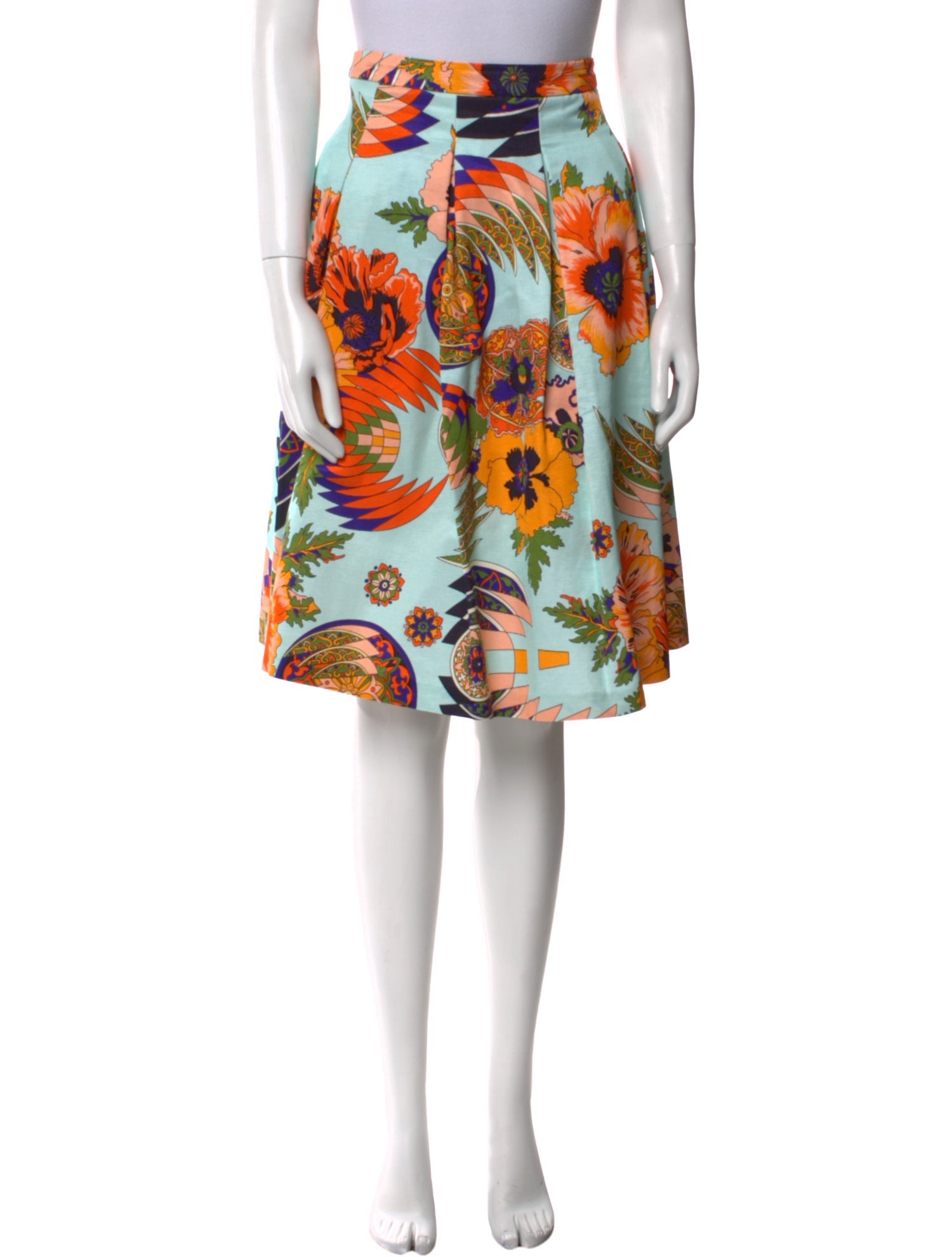 MSGM Floral Print Knee-Length Skirt