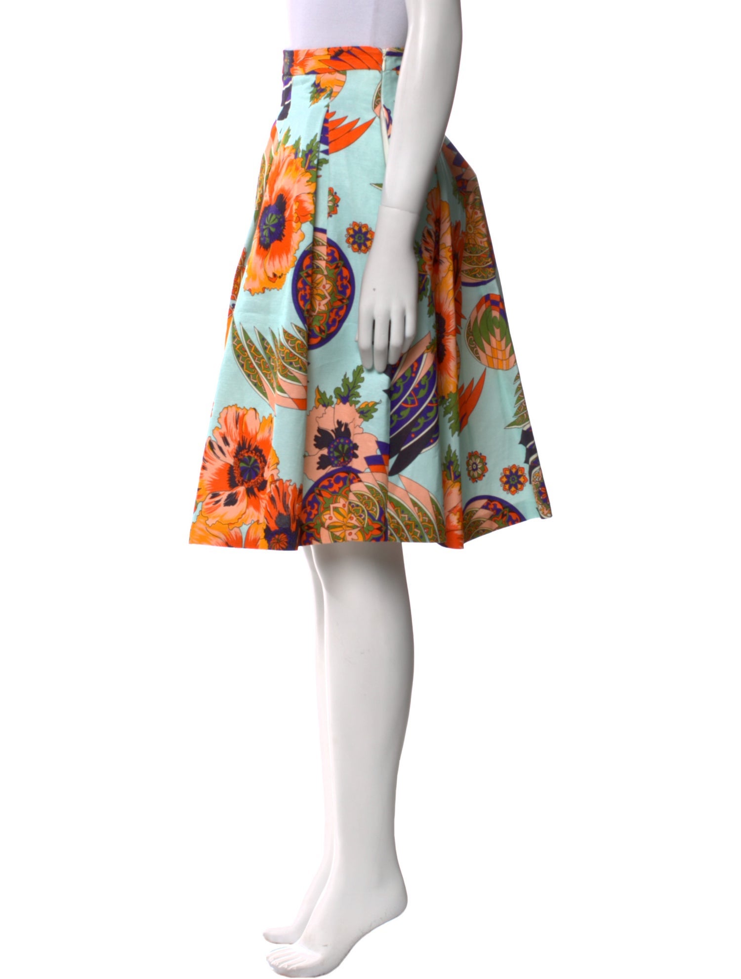 MSGM Floral Print Knee-Length Skirt