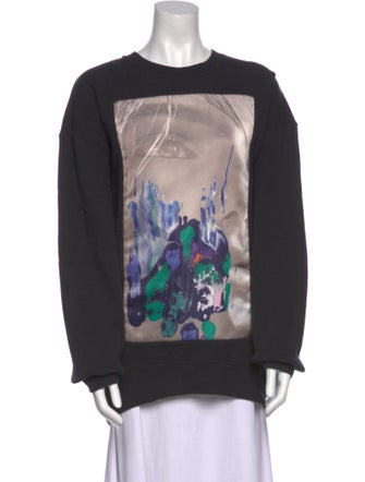 MSGM Graphic Print Crew Neck Sweatshirt