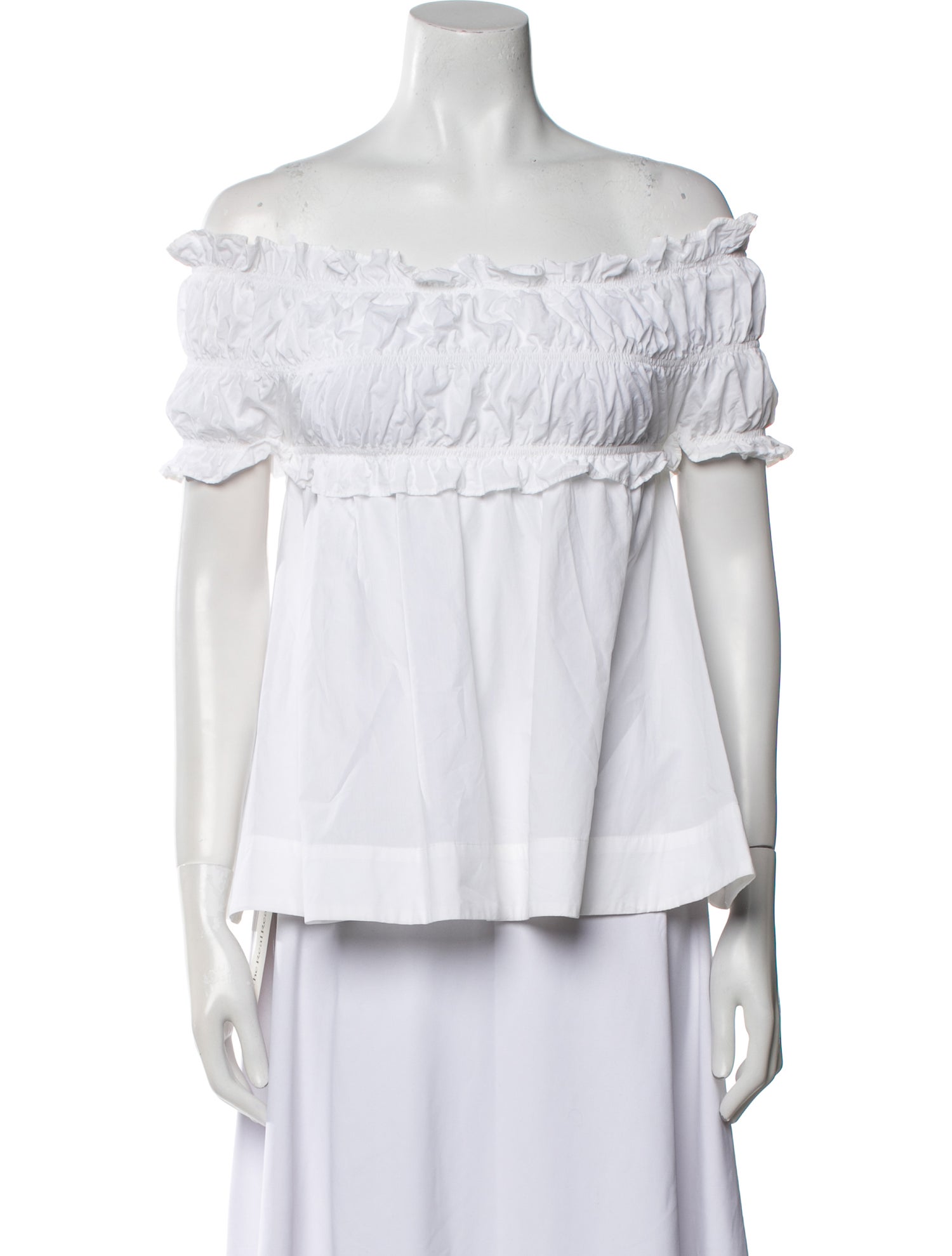 MSGM Off-The-Shoulder Short Sleeve Blouse