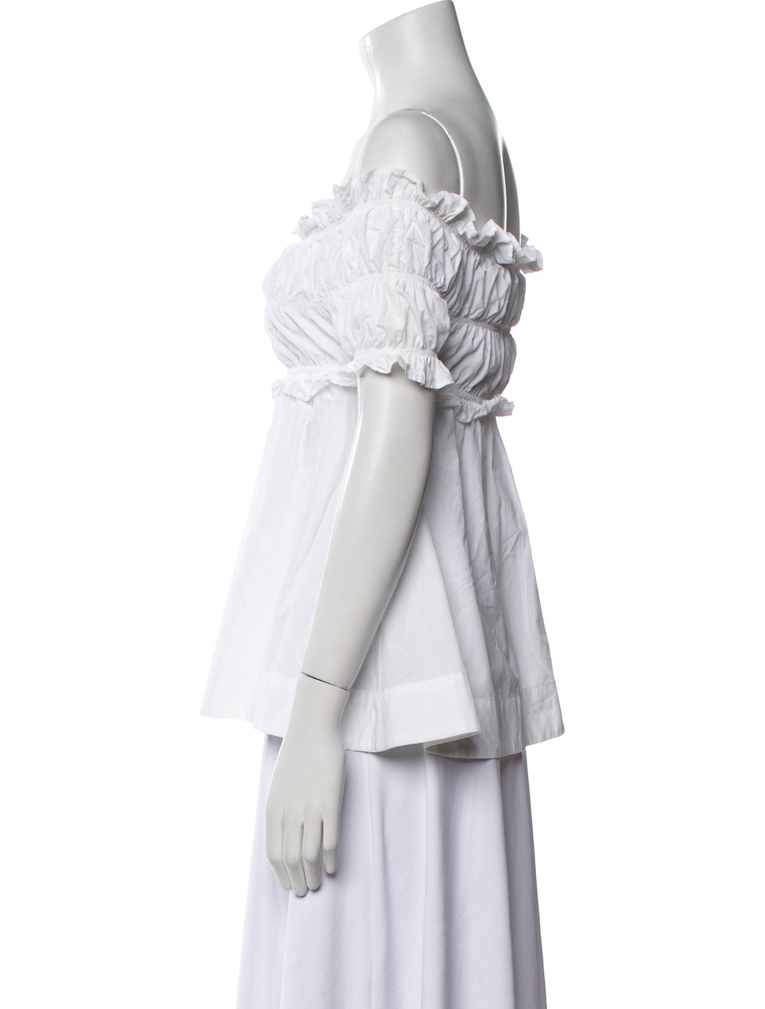 MSGM Off-The-Shoulder Short Sleeve Blouse