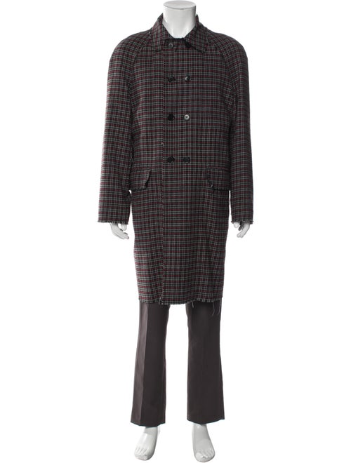 MSGM Plaid Print Overcoat
