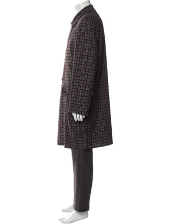 MSGM Plaid Print Overcoat